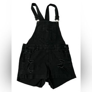 BLUESPICE || BLACK DEMIN OVERALL SHORTS